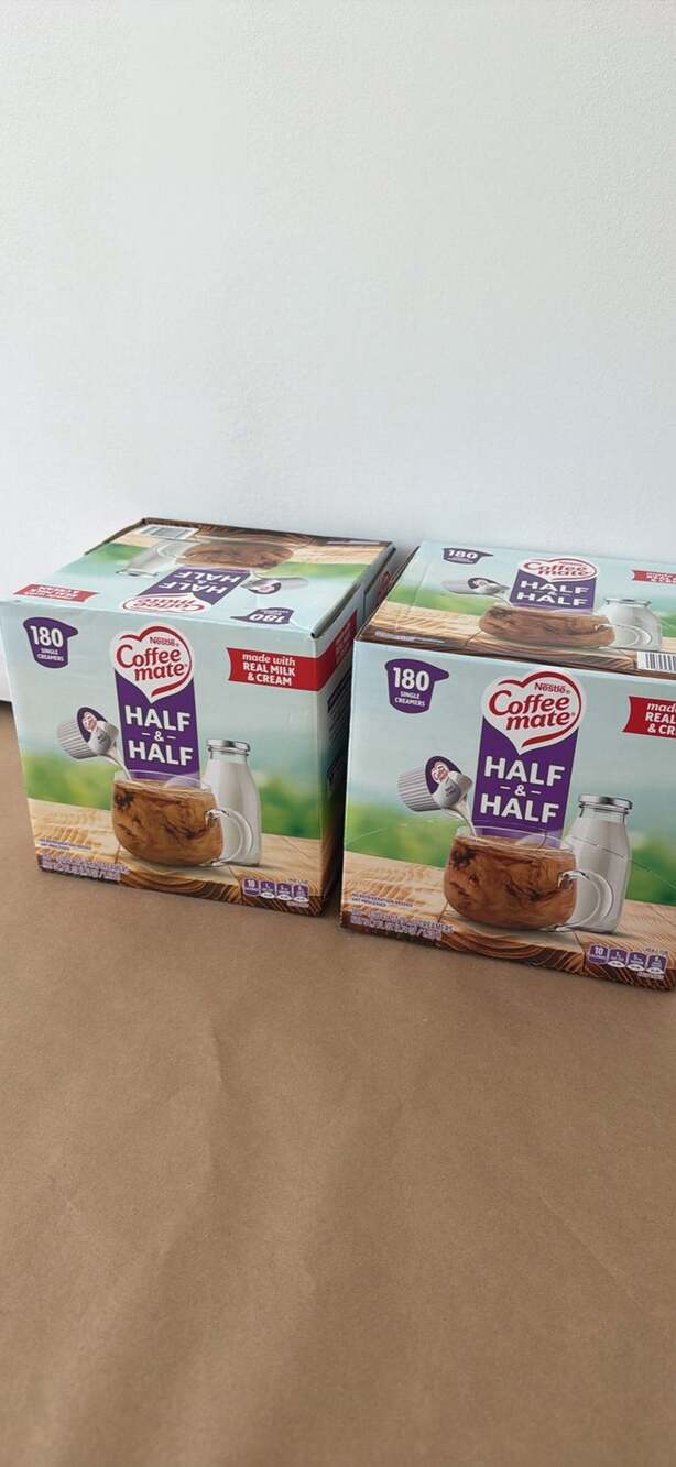 Nestle Coffee Mate Half & Half Liquid Creamer Singles 180 Count *2 BOXES*